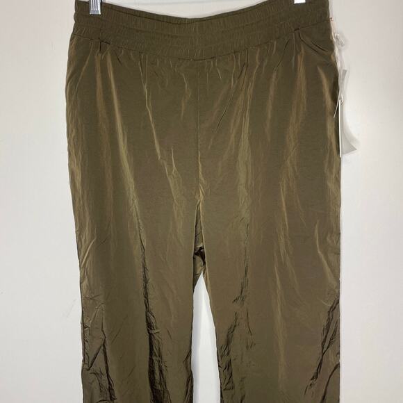 Good American Wide Leg Track Pants MEDIUM Mocha Pull On Casual Athletic Gym - Picture 7 of 13